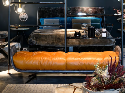 AYTON - Upholstered leather bench _ Borzalino