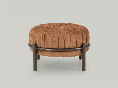BONBON - Upholstered round fabric pouf _ Borzalino