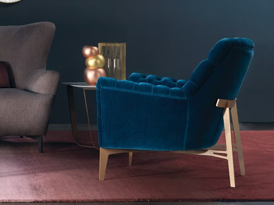 EVE CAPITONNÉ - Tufted velvet armchair with armrests _ Borzalino