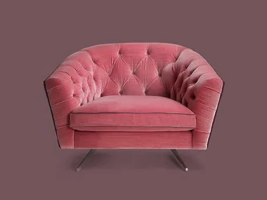 NEW KAP - Tufted leather armchair with armrests _ Borzalino