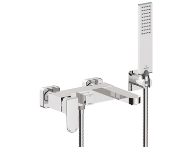 GILLO - Chromed brass bathtub mixer with hand shower _ Bossini