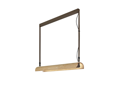 ALUET S/100 - LED steel and wood pendant lamp _ BOVER