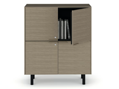 CREDENZE - Tall wooden office storage unit with lock _ Bralco