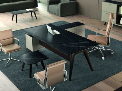RAIL - Glass ceramic executive desk with shelves _ Bralco