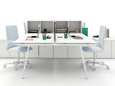 TAKE OFF - Sectional multiple wooden office desk with shelves _ Bralco