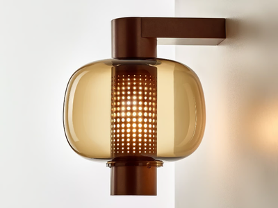 BONBORI - LED glass wall lamp with stainless steel arm _ BROKIS