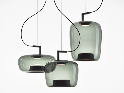DOUBLE - LED blown glass pendant lamp _ BROKIS