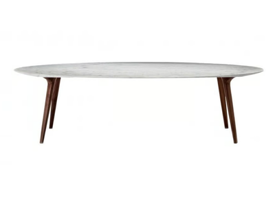 ADEMAR - Oval Carrara marble table _ BROSS