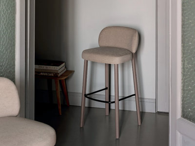 ARETHA - Fabric barstool with footrest _ BROSS
