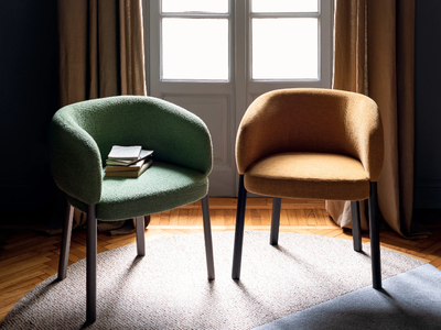 ARETHA - Fabric chair with armrests _ BROSS