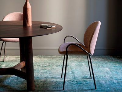 BALTEA - Upholstered fabric chair with armrests _ BROSS