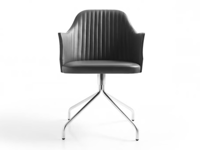 BREAK - Swivel upholstered leather chair with armrests _ BROSS