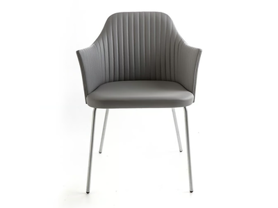 BREAK - Upholstered leather chair with armrests _ BROSS