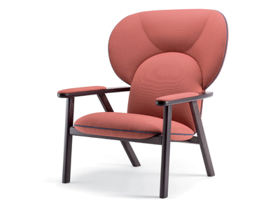 PEGGY - Wing fabric armchair with armrests _ BROSS