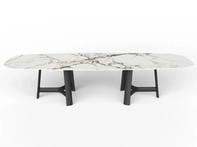 RIVER - Rectangular marble table _ BROSS