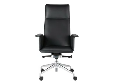 FINASOFT - Leather executive chair with 4-spoke base with armrests with castors _ Brunner
