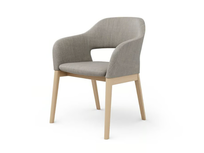 INVITE - Upholstered wooden chair with armrests _ Brunner