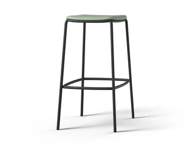 NATE S - Steel barstool with footrest _ Brunner