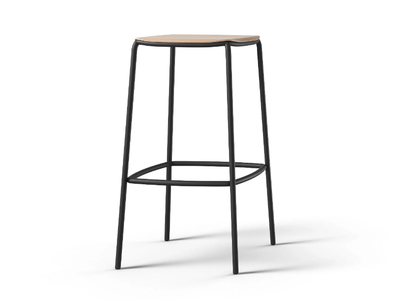 NATE S - Steel barstool with footrest _ Brunner