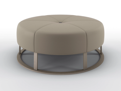BLANCA - Round upholstered leather bench _ BRUNO ZAMPA