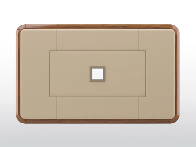 DUCA - Wall-mounted leather TV cabinet with cable management _ BRUNO ZAMPA