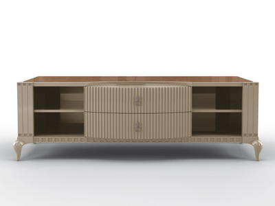 DUKE - Low solid wood TV cabinet with drawers _ BRUNO ZAMPA