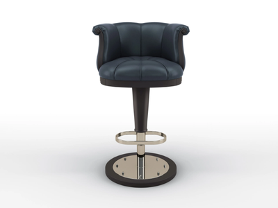 FLOWER - High leather barstool with footrest _ BRUNO ZAMPA