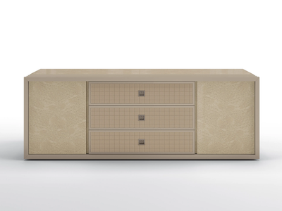 GLENN - Solid wood sideboard and drawers covered in leather _ BRUNO ZAMPA