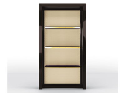 JADE - Open bookcase in solid wood and leather _ BRUNO ZAMPA