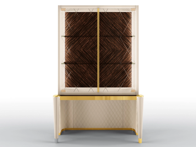 KIMBERLY - Multi-layer wood display cabinet with integrated lighting _ BRUNO ZAMPA