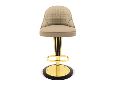OPHELIA - High leather barstool with back _ BRUNO ZAMPA