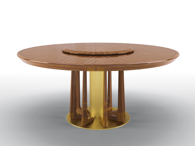 PETRUS - Round walnut table with Lazy Susan _ BRUNO ZAMPA