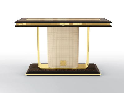 RANDOLPH - Rectangular console table in ebony and metal _ BRUNO ZAMPA