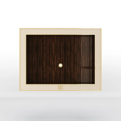 REMINGTON - Wall-mounted TV cabinet in ebony and leather _ BRUNO ZAMPA