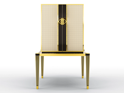 RICHELIEU - Bar cabinet covered in leather _ BRUNO ZAMPA