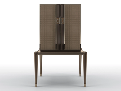 RICHELIEU - Bar cabinet covered in nabuk with integrated lighting _ BRUNO ZAMPA