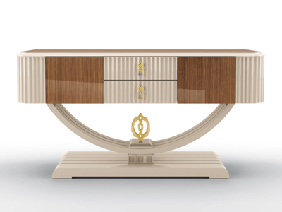 SWING - Solid wood and walnut console table with drawers _ BRUNO ZAMPA