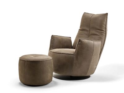 BLOBB.DELUXE - Swivel armchair with armrests _ Bullfrog