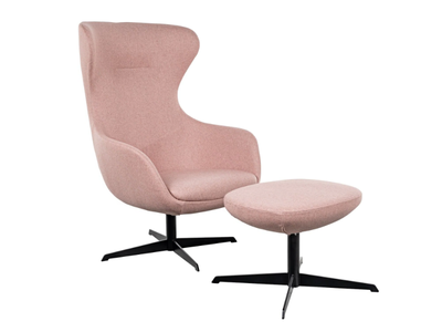 BuzziQ - Swivel fabric armchair with armrests with 4-spoke base _ BuzziSpace