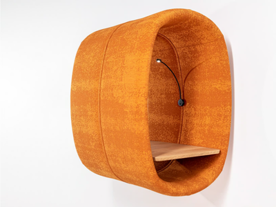BuzziRing - Acoustic multimedia fabric office booth with built-in lights _ BuzziSpace