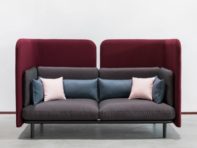 BUZZISPARK - 2 seater high-back fabric sofa _ BuzziSpace