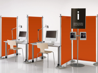 BATTISTA - Dividers with sound absorbing and bacteriostatic fabric _ Caimi Brevetti