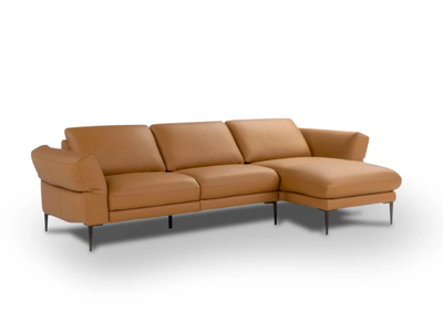 ERMES - Leather sofa with electric motion and chaise longue _ Calia Italia