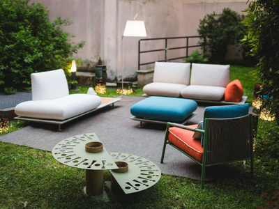 PRALIN OUTDOOR - Modular fabric garden sofa with removable cover _ Calia Italia