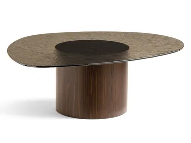 MUSHROOM - Low wood and glass coffee table _ Calligaris