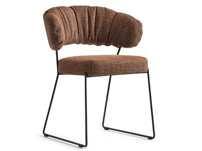 QUADROTTA - Sled base fabric chair open back _ Calligaris