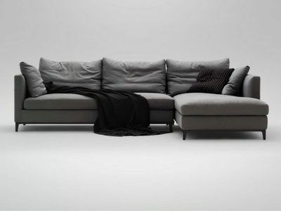 CRESCENT - Sectional fabric sofa with chaise longue _ CAMERICH