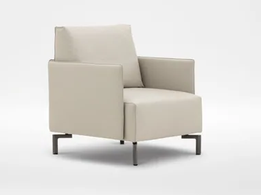 EAST-WEST - Leather armchair with armrests _ CAMERICH