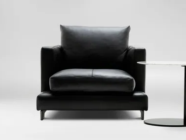 LAZYTIME - Leather armchair with armrests _ CAMERICH