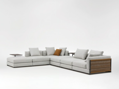 NATURE - Modular fabric sofa with removable cover with chaise longue _ CAMERICH